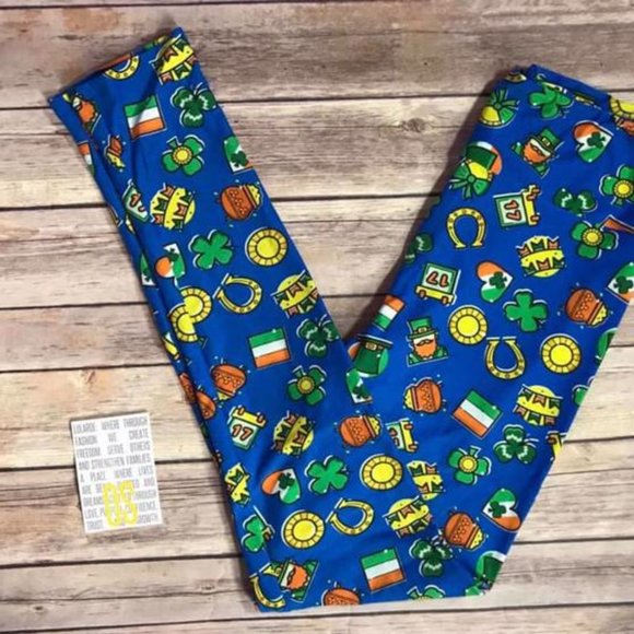 lularoe ONE SIZE St patricks leggings - Picture 1 of 1